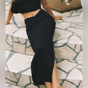 Princess Polly Black Abigail midi skirt